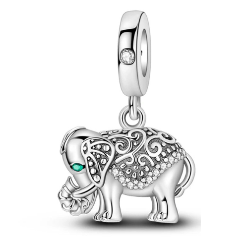 Emerald Elephant Charm